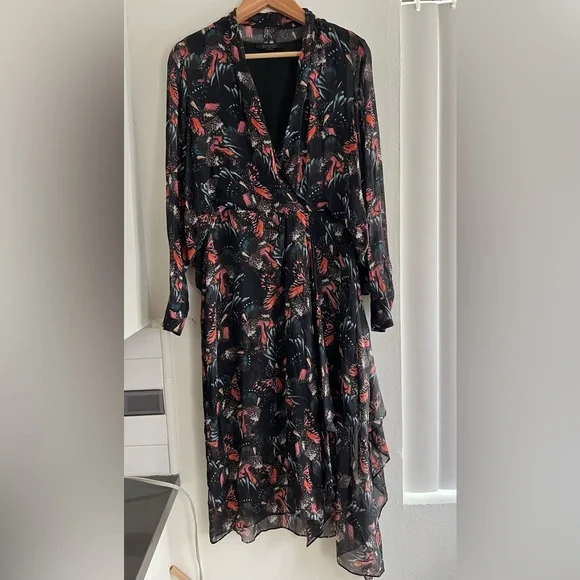 All Saints Valero Flutter Dress 8 - Picture 11 of 12